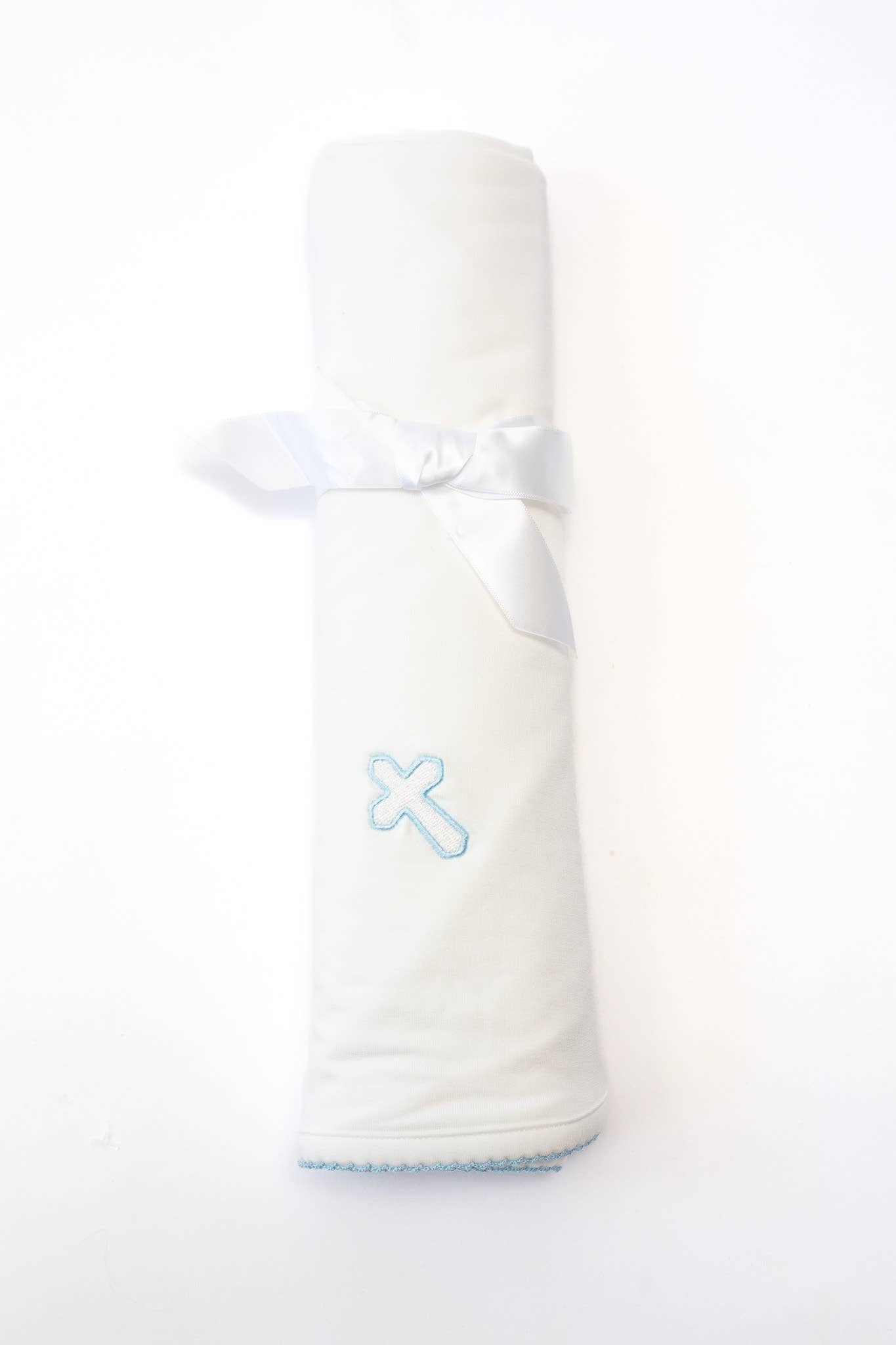 Blue Cross (Easter/Baptism/Christian) Embroidered Blanket
