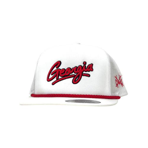 Home State - Georgia Trucker Hat: 6006 White/ Red Rope