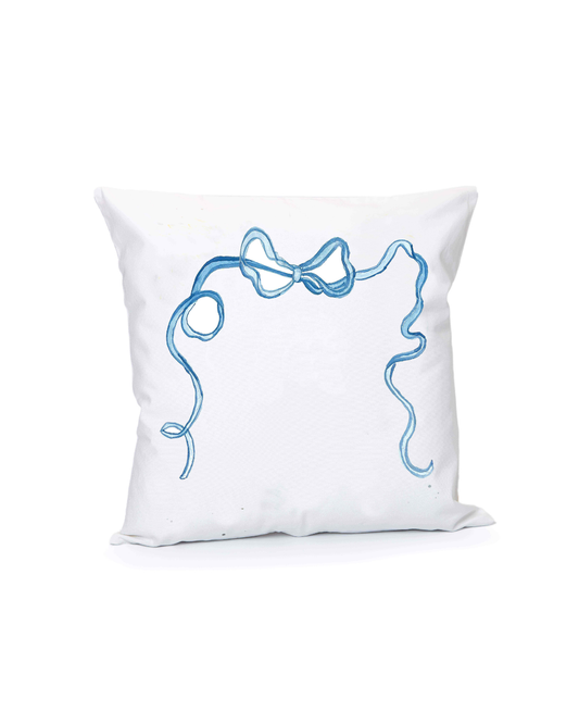 Blue Bow Pillow