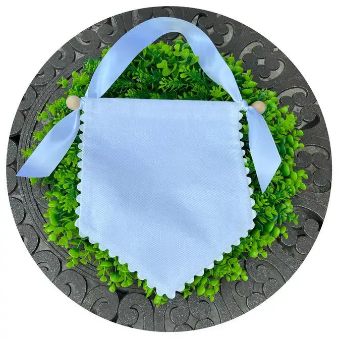 White Cotton Pique Banner with Hanging Set : No trim