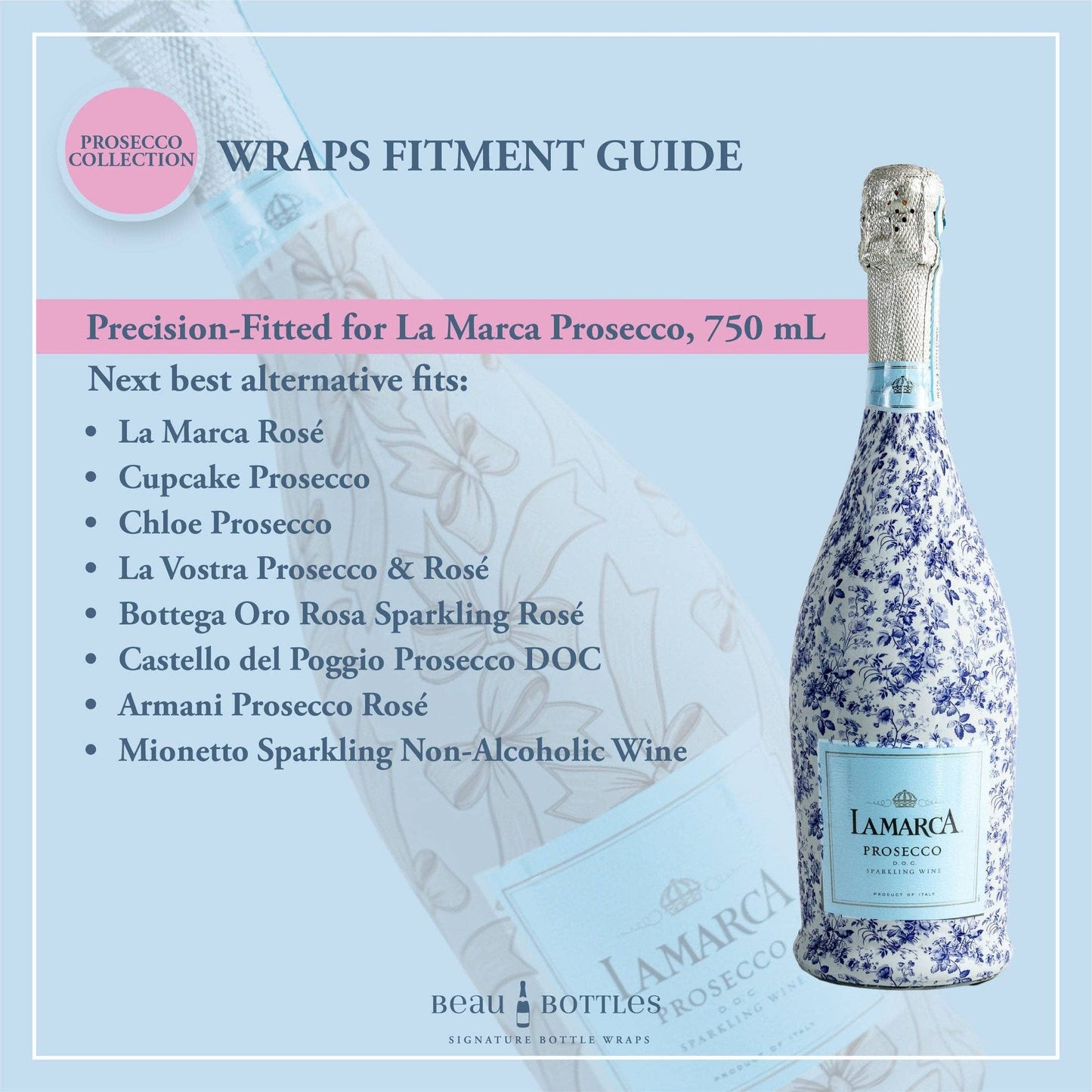 Beau Bottles Taupe Pearls and Prosecco - Prosecco Collection