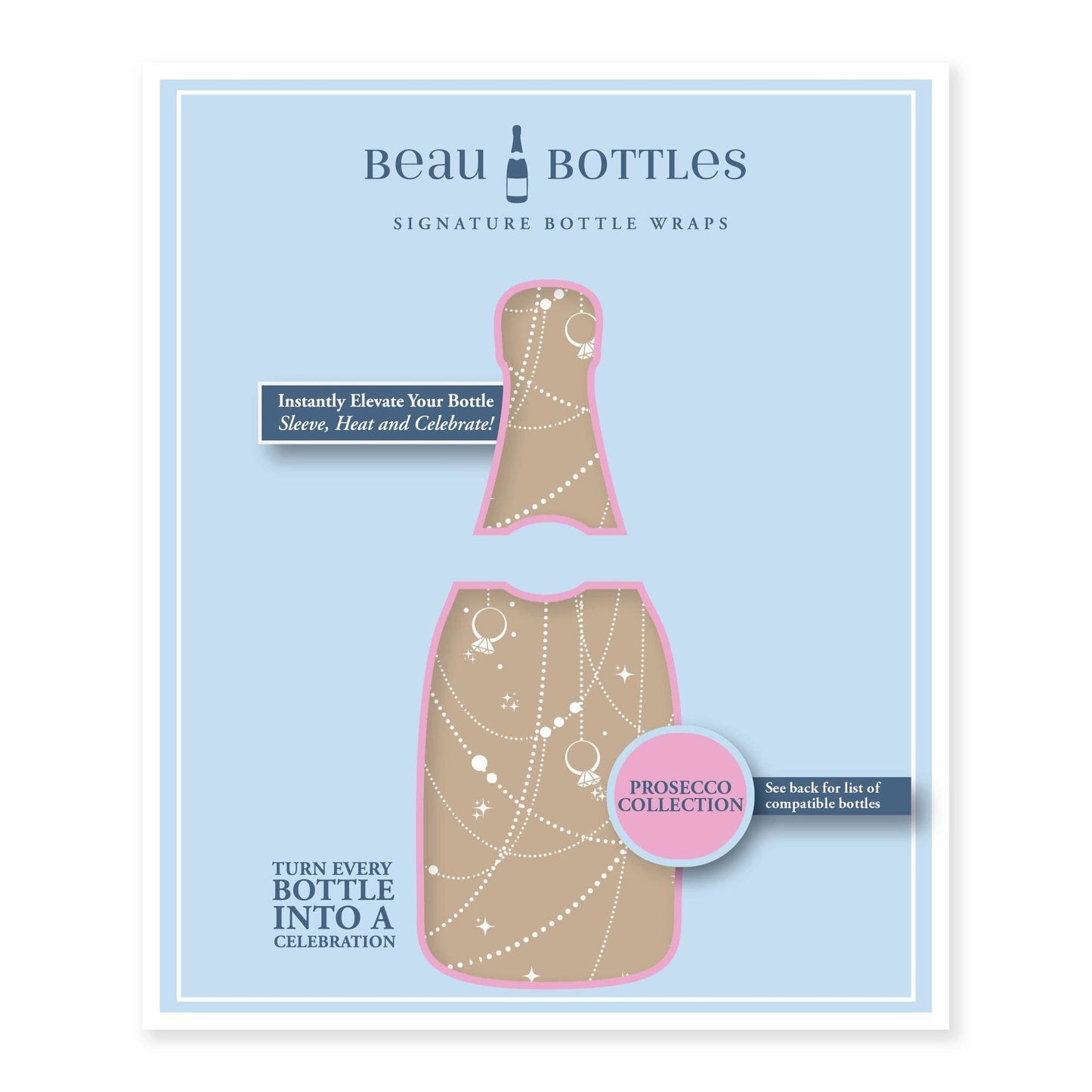 Beau Bottles Taupe Pearls and Prosecco - Prosecco Collection