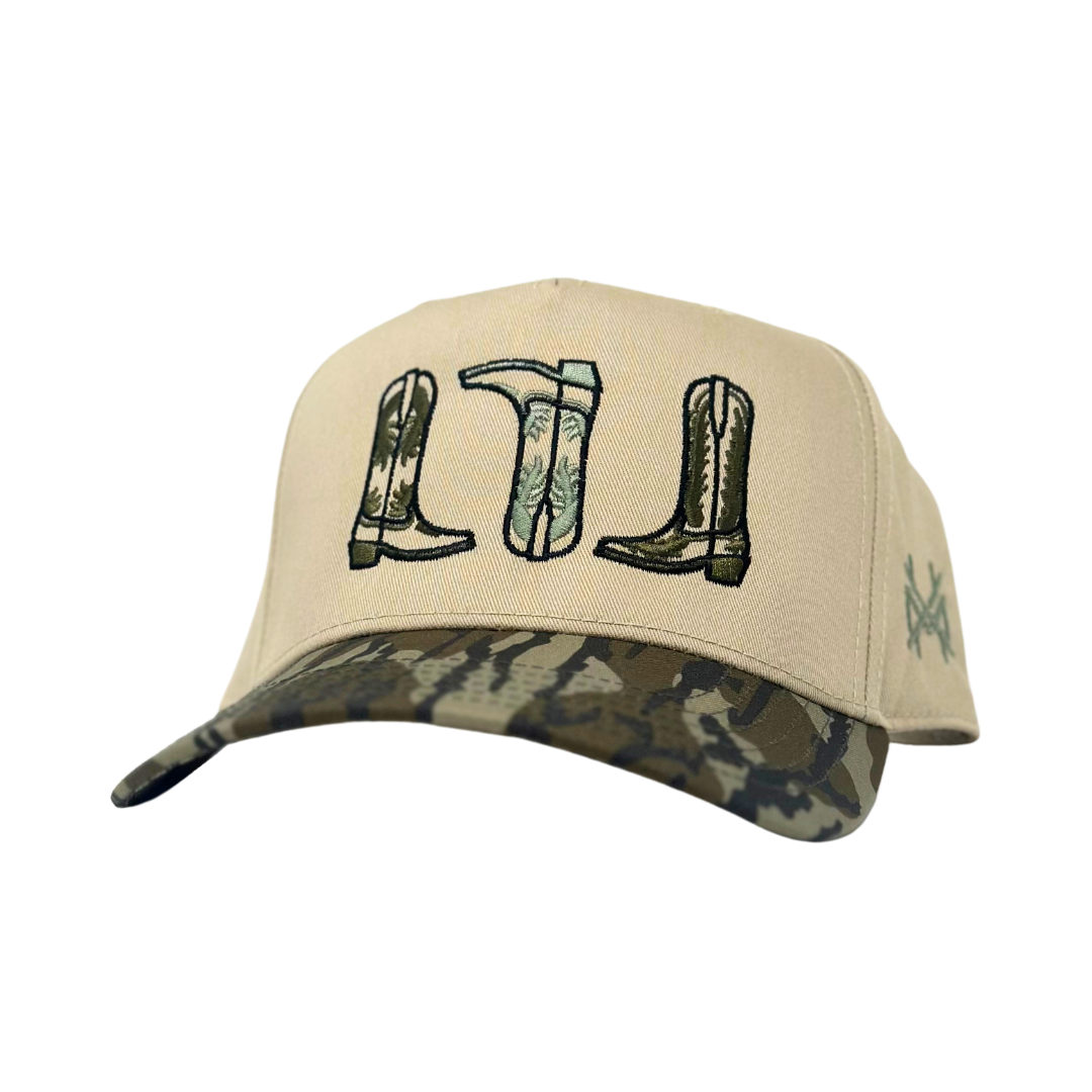 Boots Trucker Hat: Retro Bottomland/Khaki