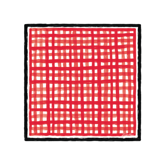 Tailgate Check Scarf in Red & Black