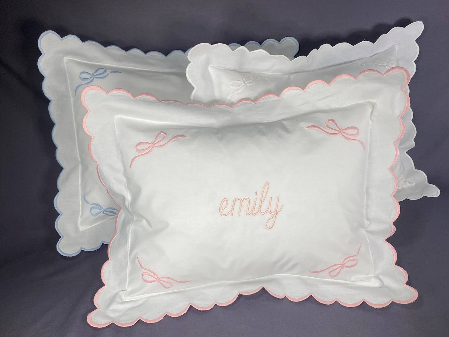 Corner Bows Baby/Boudoir Pillow Sham: Pink / 12" x 16" / Baby/Boudoir Sham