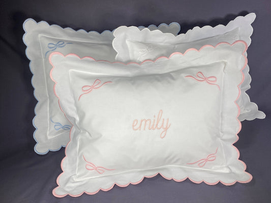 Corner Bows Baby/Boudoir Pillow Sham: Pink / 12" x 16" / Baby/Boudoir Sham